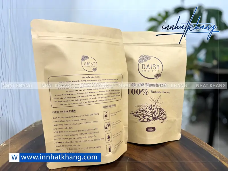 túi zip 2 mặt giấy